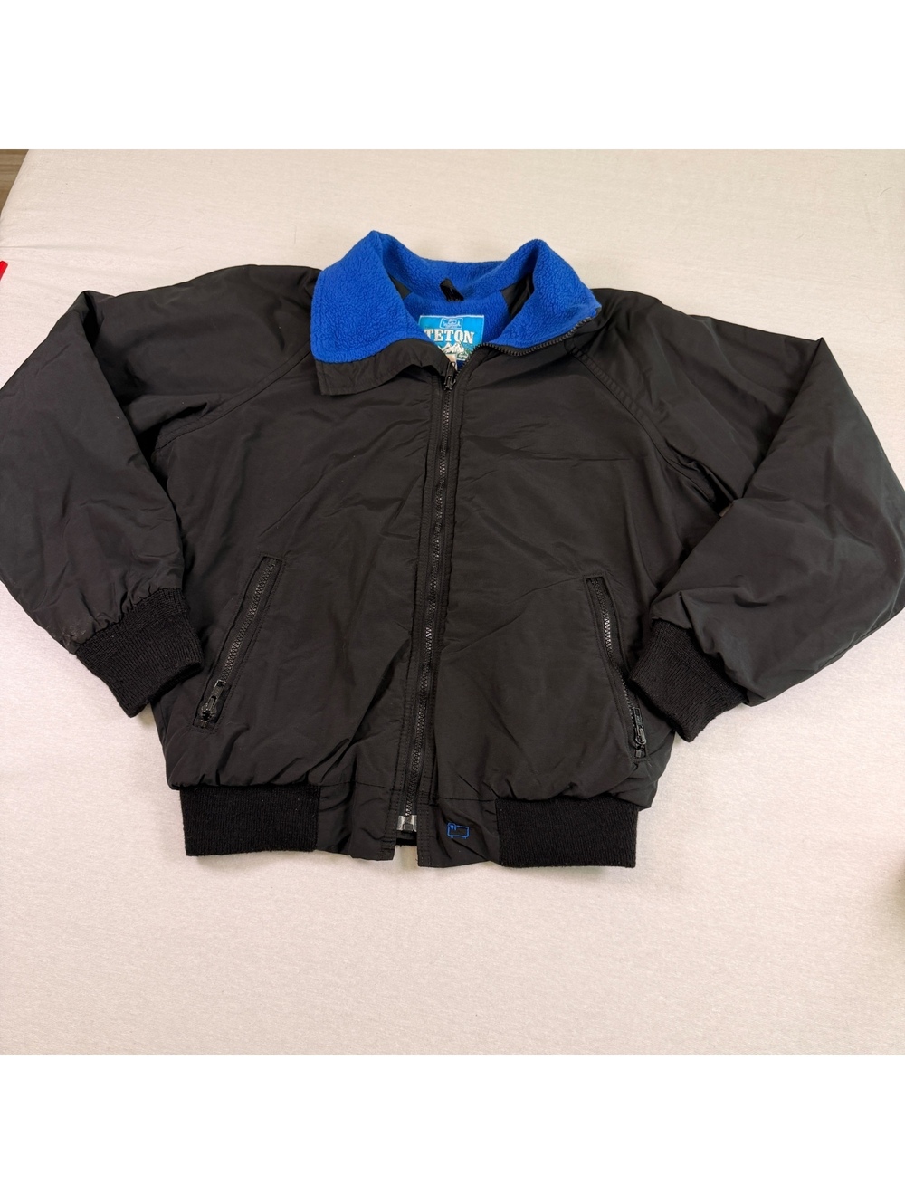 Vtg Woolrich Teton Fleece Bomber Jacket Flawed USA Small